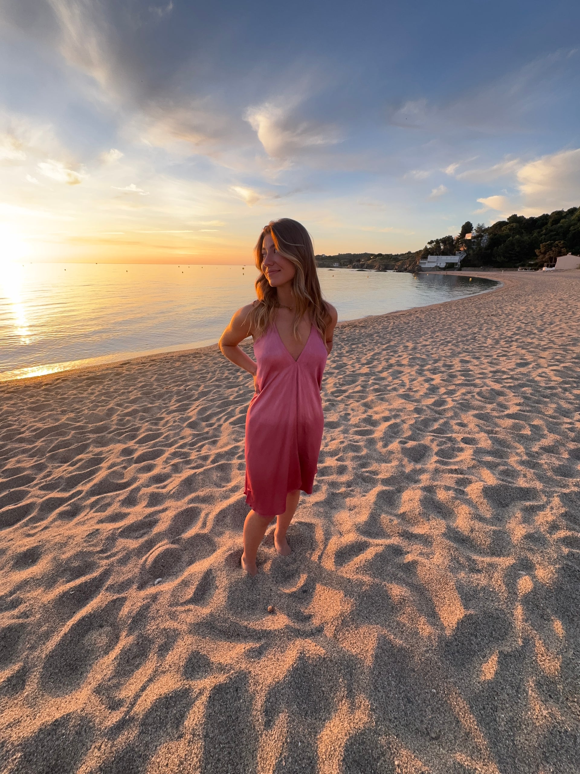 ROBE COURTE DARIA ROSE POUDRÉ